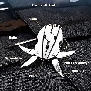 7 in 1 Stainless Steel Key Chain Pliers