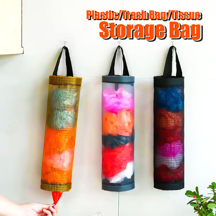 Hanging Mesh Plastic Bag Organizer, Pack of 3