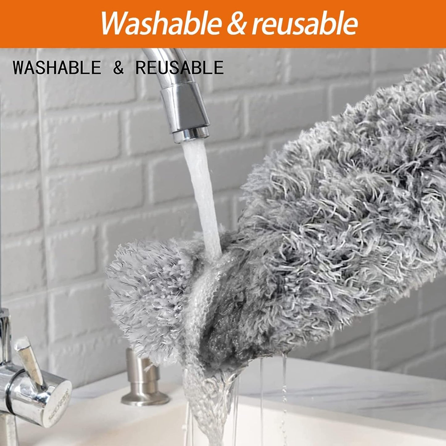 Flexible Grey Mop With Long Rod