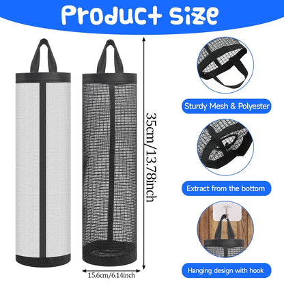 Hanging Mesh Plastic Bag Organizer, Pack of 3