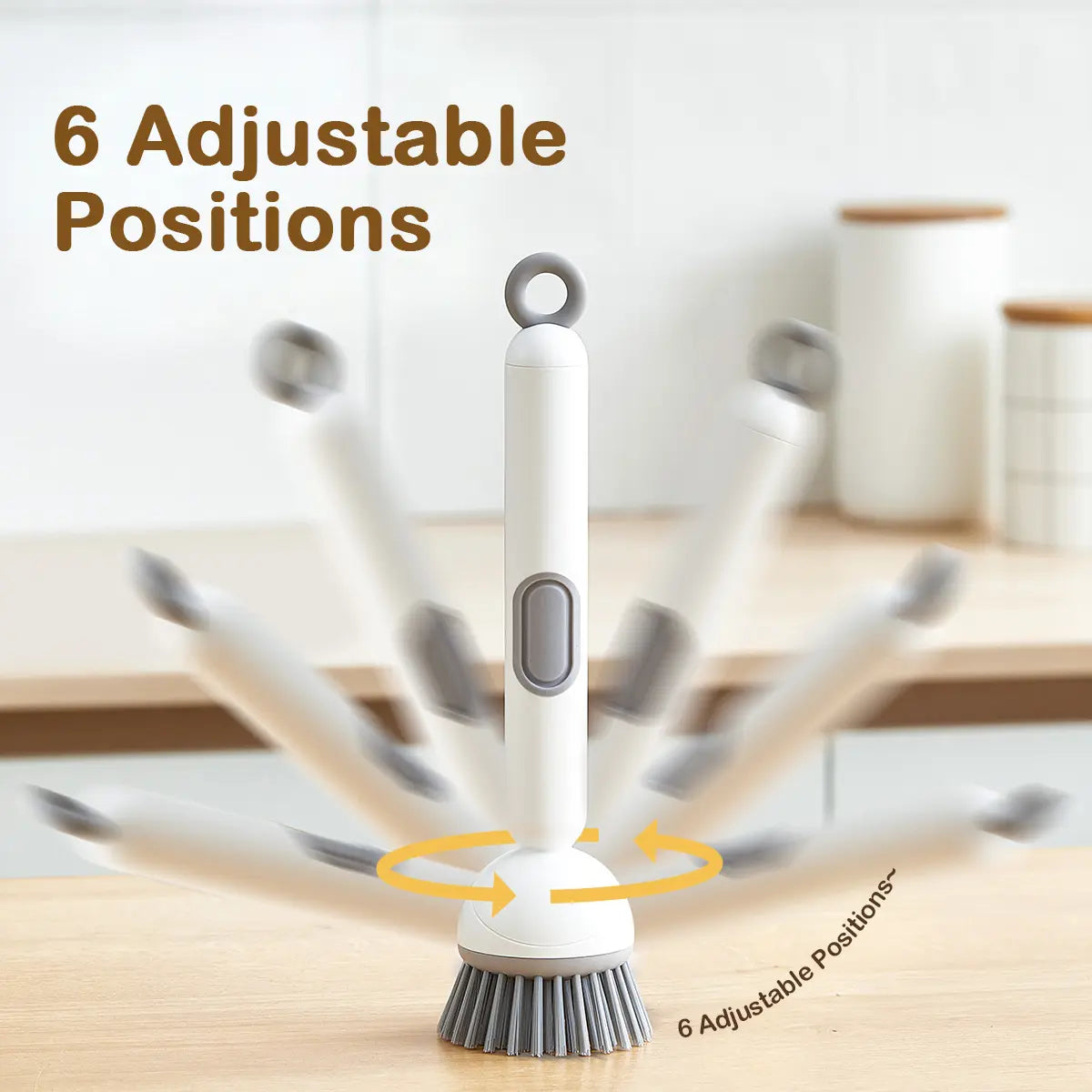 360 Rotating Kitchen Dish Cleaning Brush with Push Squeeze Soap Dispenser