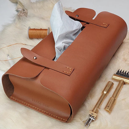 Leather Tissue Box Cover