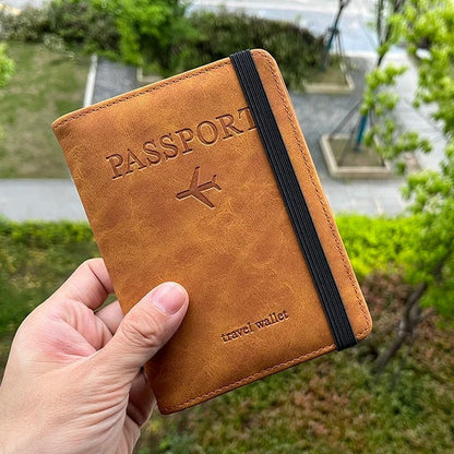 Leather Passport & Card Holder Travel Wallet