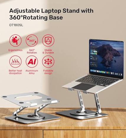 Aluminium 360° Foldable Rotating Laptop Stand