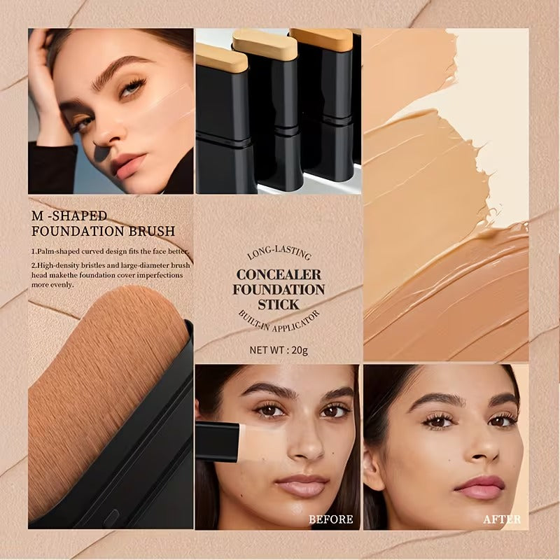 2-in-1 Korean Foundation Stick + Blending Brush