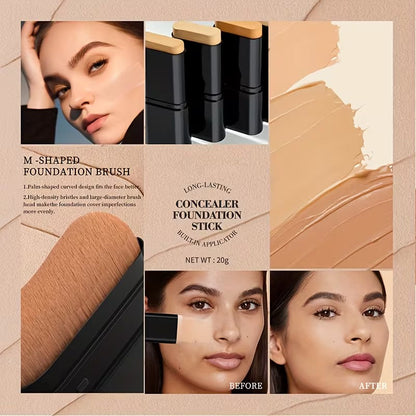 2-in-1 Korean Foundation Stick + Blending Brush