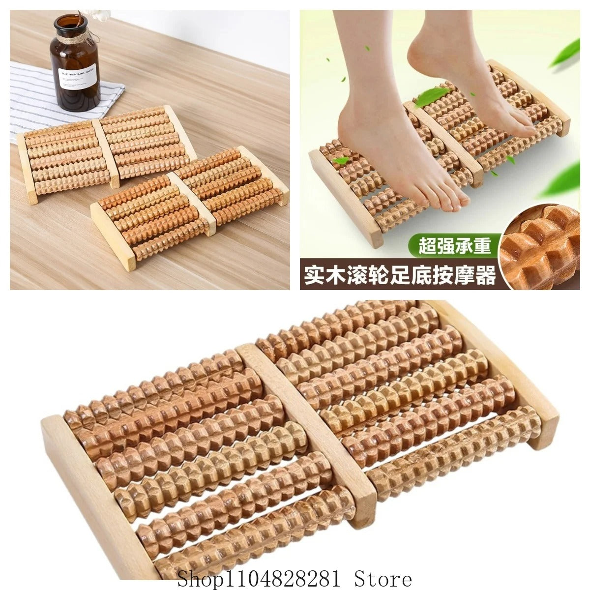 1pc Wooden Foot Massager