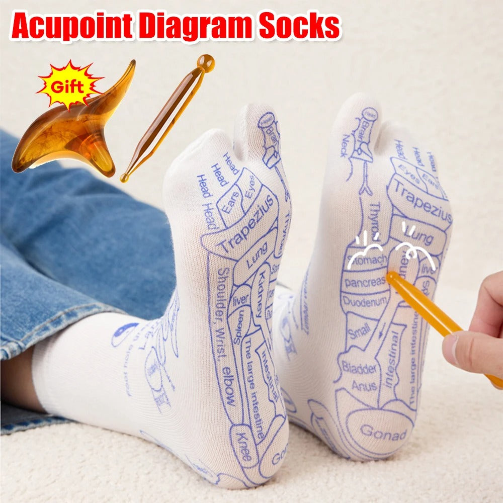 Foot Massage Acupressure Socks (SOCKS + STICK)