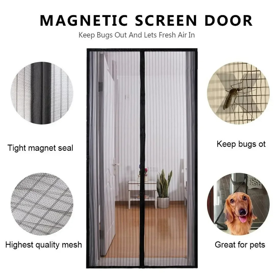 Magnetic Mosquito Screen Door Net