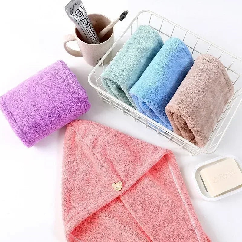 Microfiber Hair Drying Cap Towel (Multi Color)