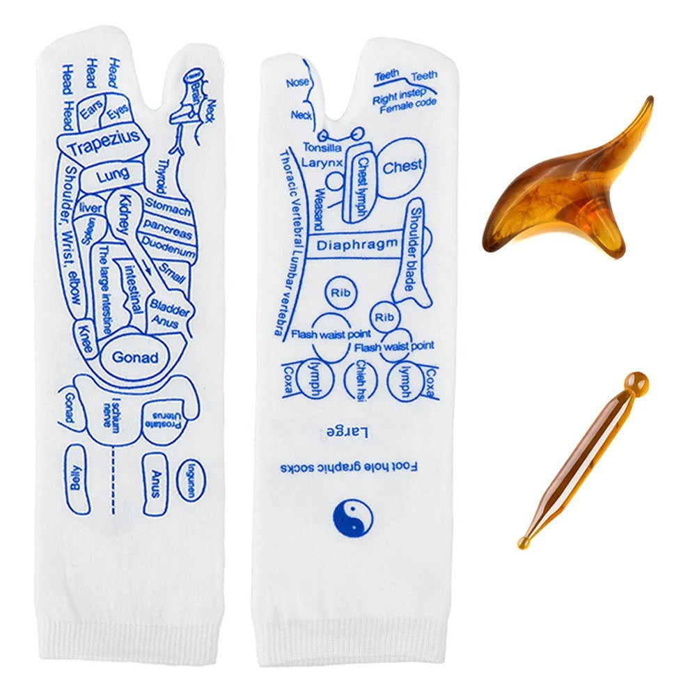 Foot Massage Acupressure Socks (SOCKS + STICK)
