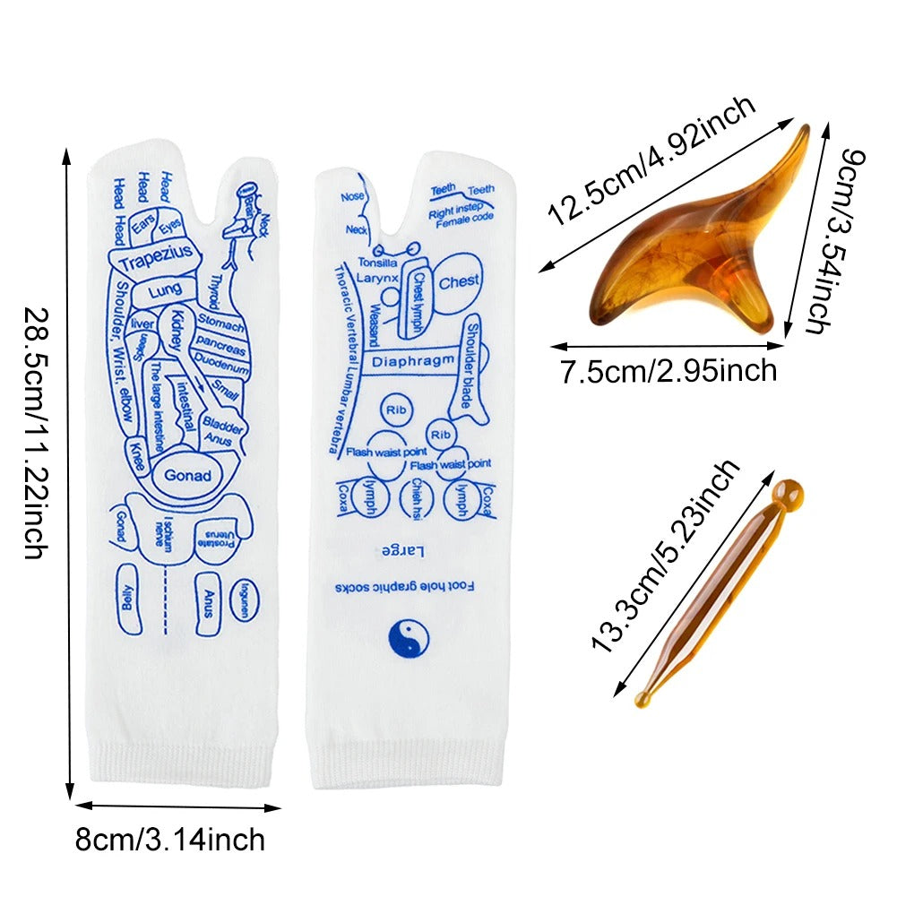 Foot Massage Acupressure Socks (SOCKS + STICK)