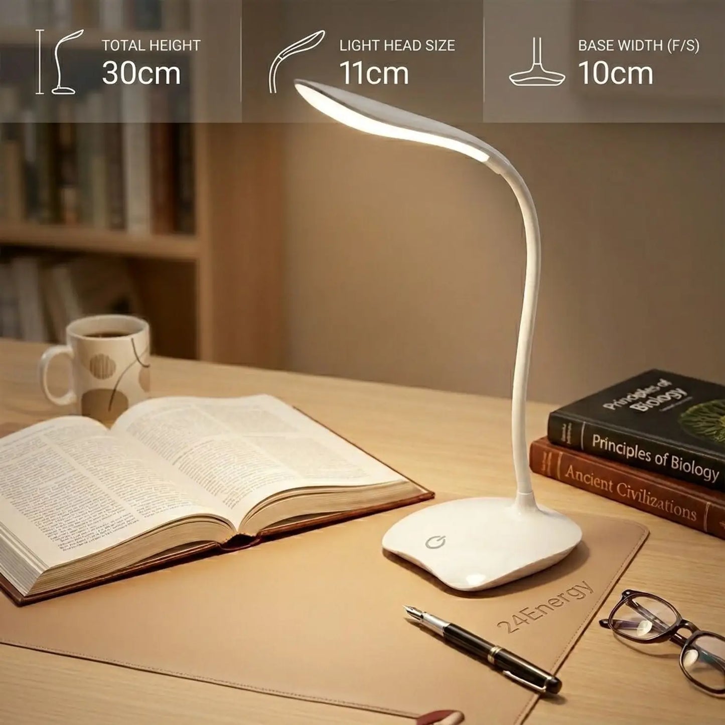 Portable Touch Control LED Desk Lamp – USB Rechargeable
